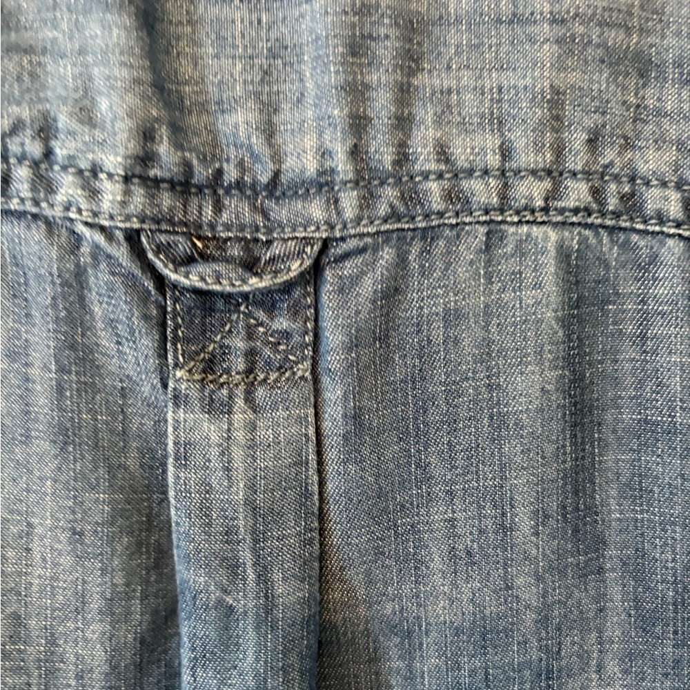 Talbots Denim Nautical Cottagecore Top With Button Detail On The Side Size M - Picture 9 of 11